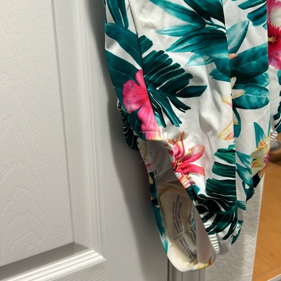 Swim Solutions Women's Swimwear White Tropical Punch One Piece - Picture 6 of 6